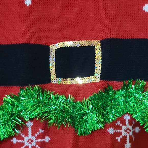 ALLISON BRITTANY Women's Festive Red Christmas Sweater Dress - Size Large - Picture 3 of 11